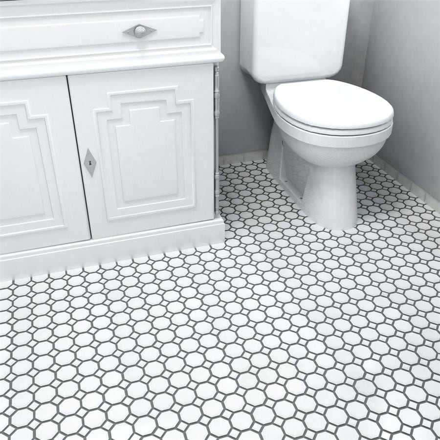 White Octagon Bathroom Floor Tile Clsa Flooring Guide